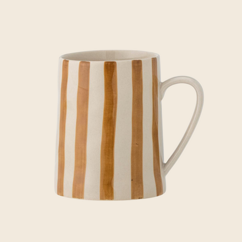 Begonia Stripe Mug | Caramel Brown