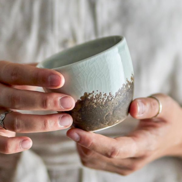 Paula Ceramic Cup | Brown Crackle