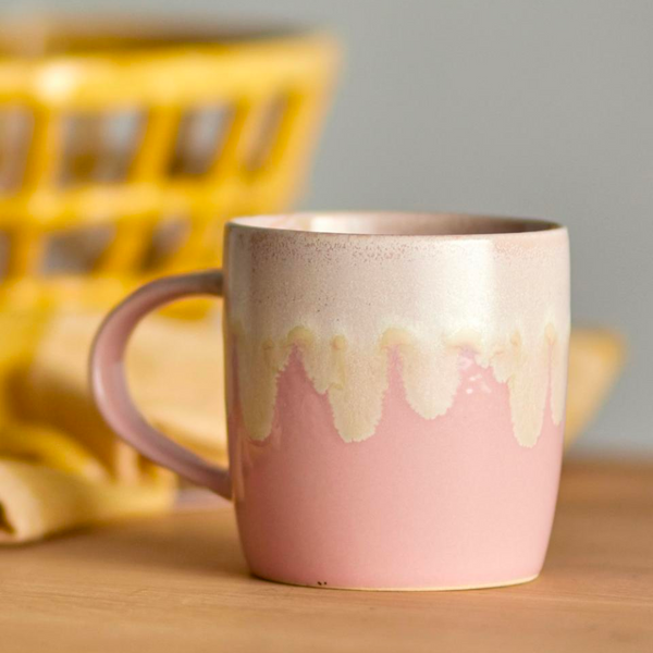 Louisa Stoneware Mug | Pink Drip