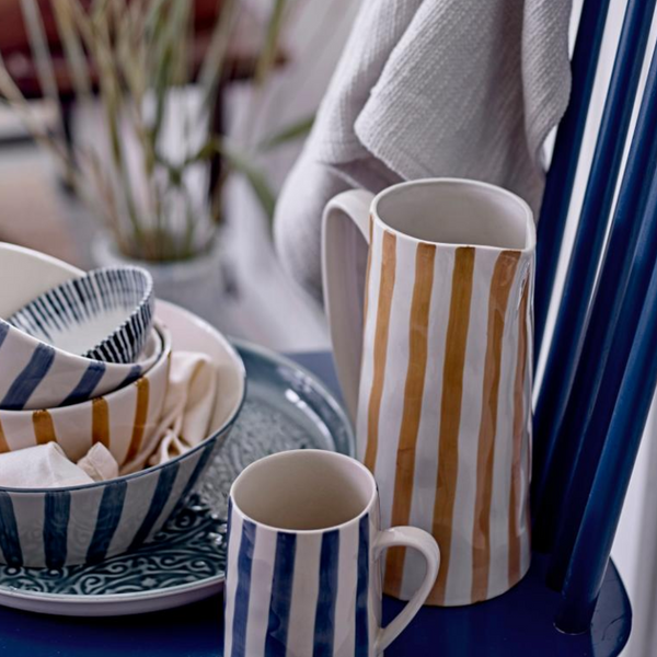 Begonia Stripe Mug | Ink Blue