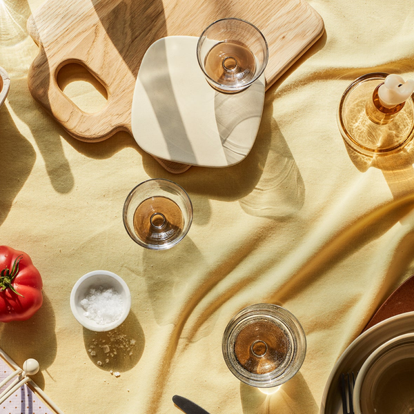 Glass Petra Candle Holder | Amber Tan