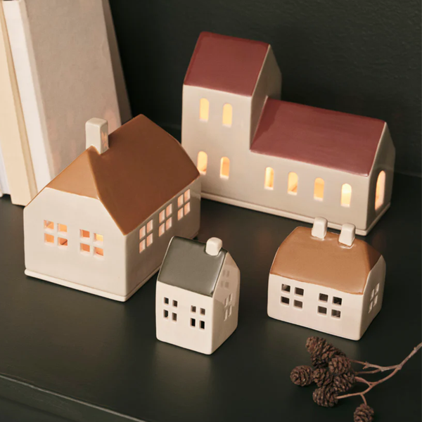 Bo Ceramic Candle House Decoration | Brown or Green