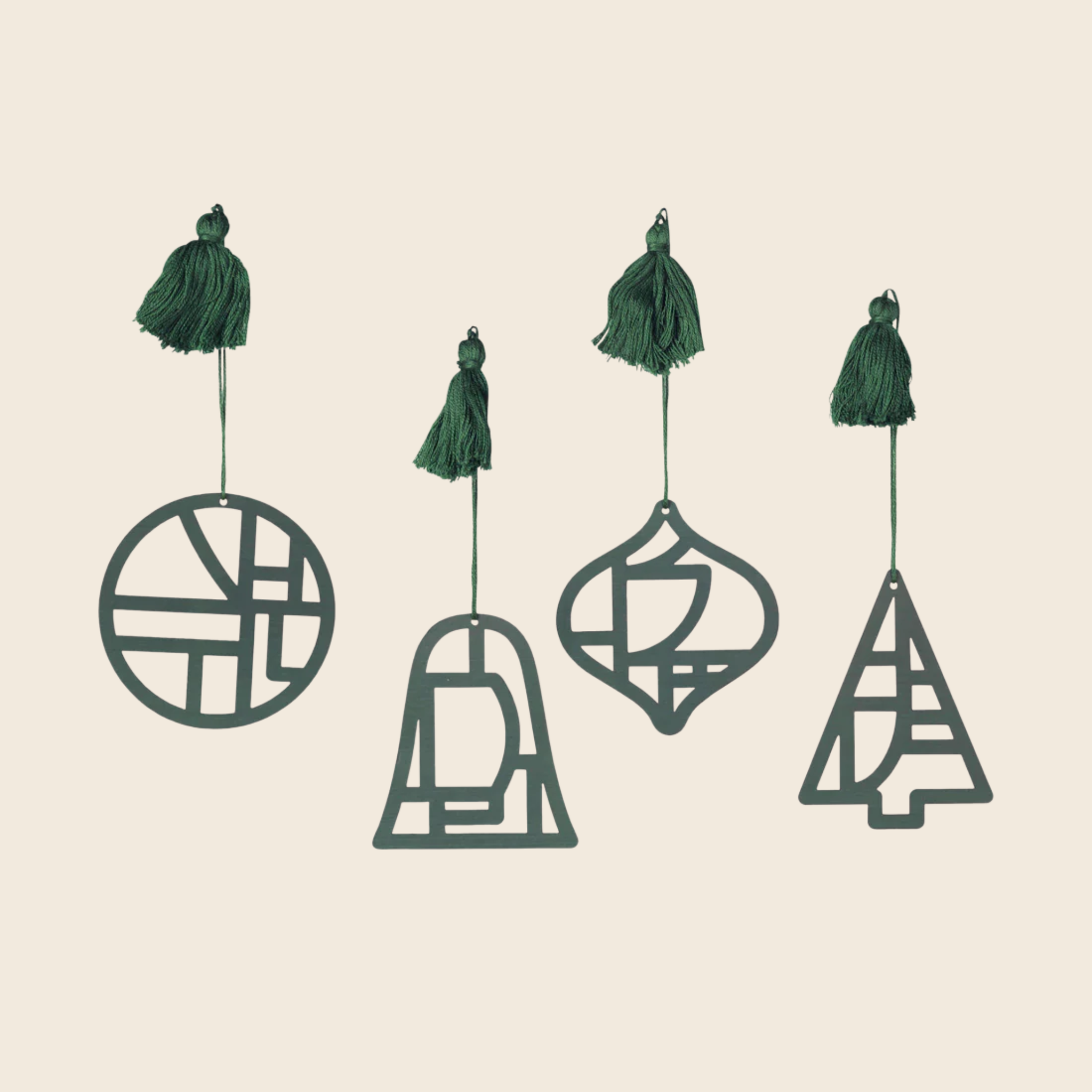Fili Ornament Set | Deep Forest Green