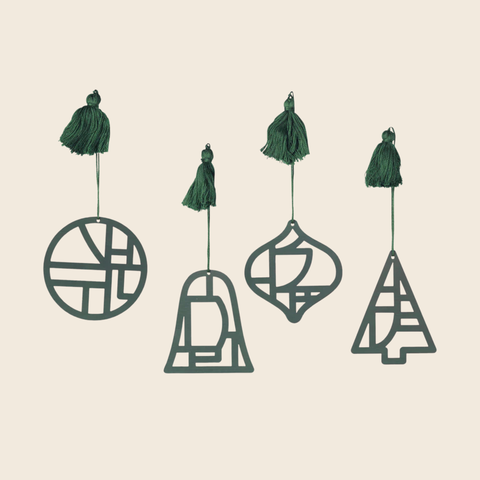 Fili Ornament Set | Deep Forest Green