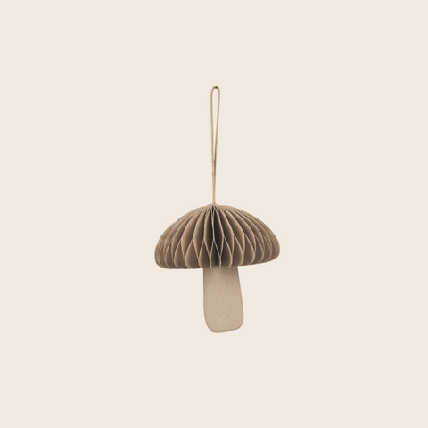 Honeycomb Paper Mushroom Decoration | Natural Brown