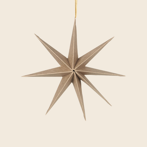 Large Paper Star Decoration | Tan Brown