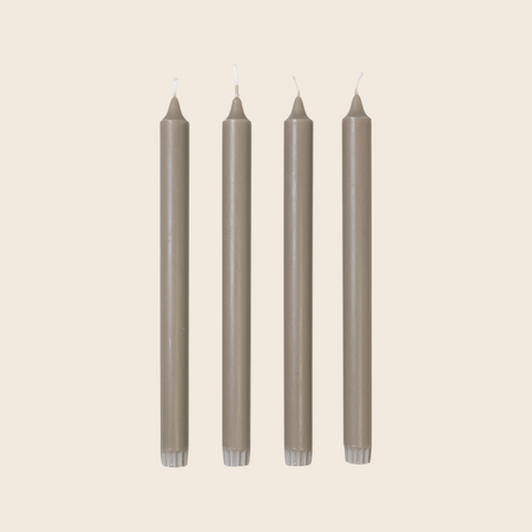 Eco Tapered Candles | Linen Grey | Set of 4