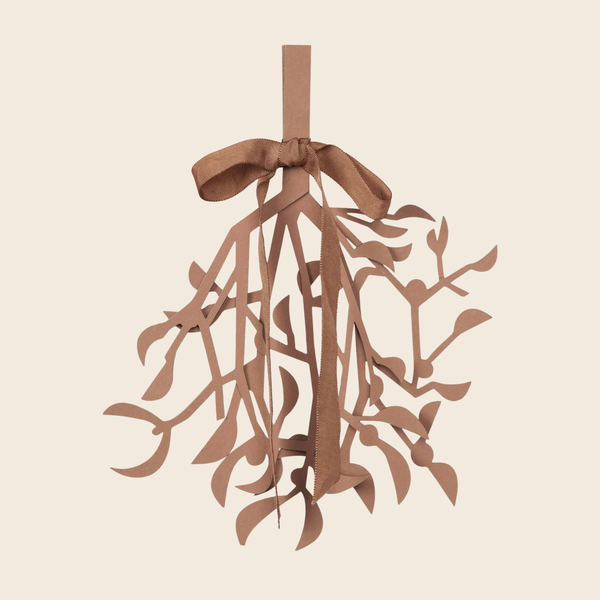 Paper Mistletoe Decoration | Tan Brown