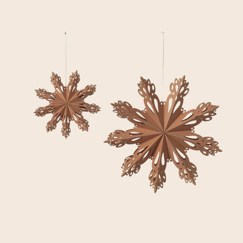 Paper Snowflake Decoration | Tan Brown | Two Sizes