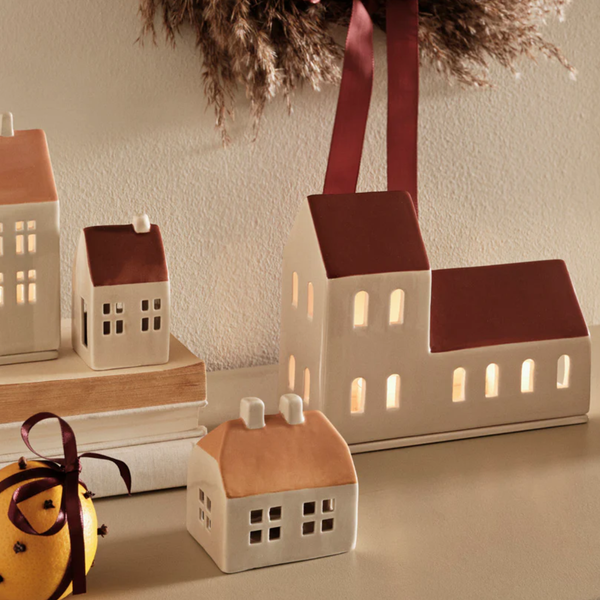 Bo Ceramic Candle House Decoration | Paprika or Nut Brown