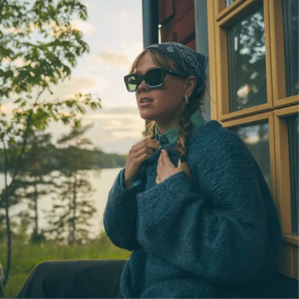 Anna Recycled Plastic Sunglasses | Smoke Green