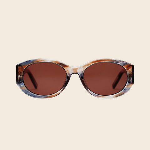 Cleo Recycled Plastic Sunglasses | Smoke Grey and Brown