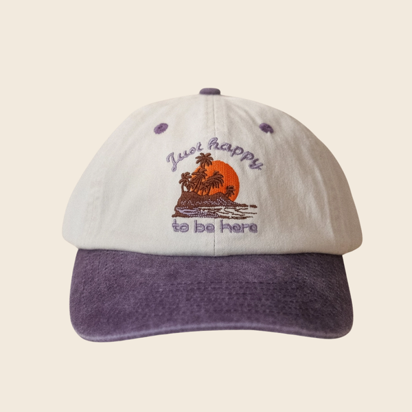 Just Happy To Be Here Embroidered Cap