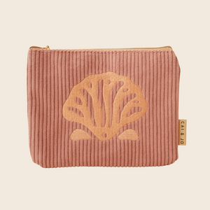 Corduroy Seashell Pouch | Island Pink