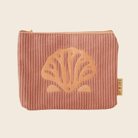 Corduroy Seashell Pouch | Island Pink