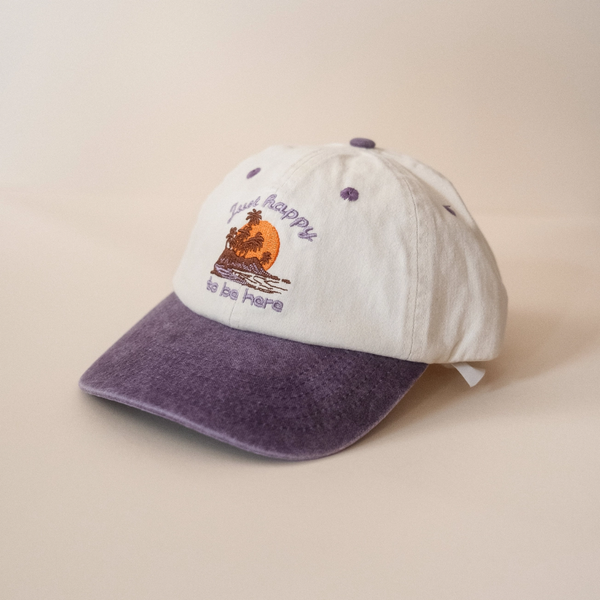 Just Happy To Be Here Embroidered Cap