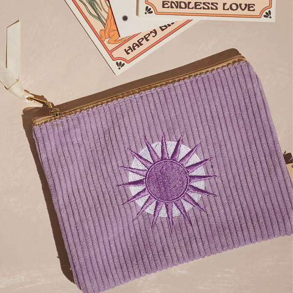 Corduroy Sunshine Pouch | Lavender