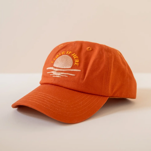 I Love It Here Embroidered Cap | Rust