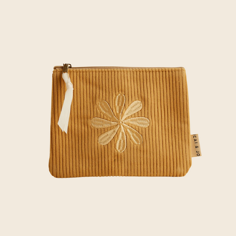 Corduroy Flower Pouch | Marigold