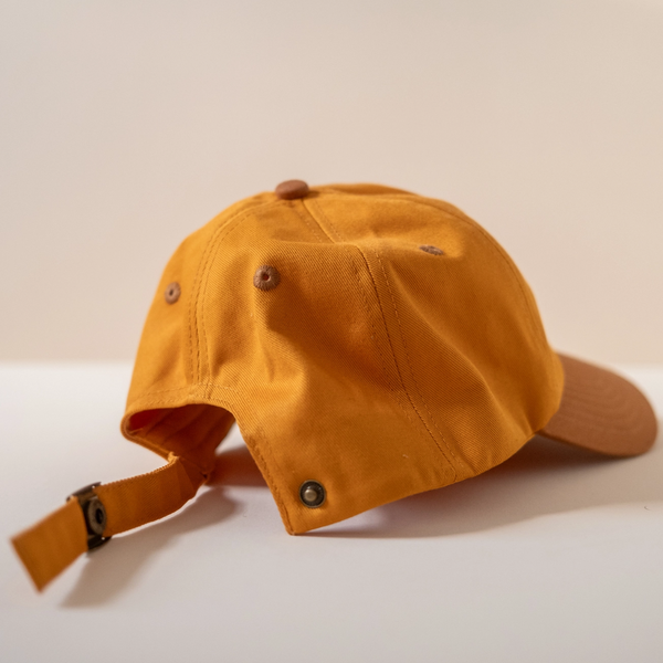 Flower Embroidered Cap | Ochre