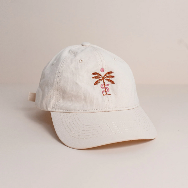 Palm Tree Embroidered Cap | Off White
