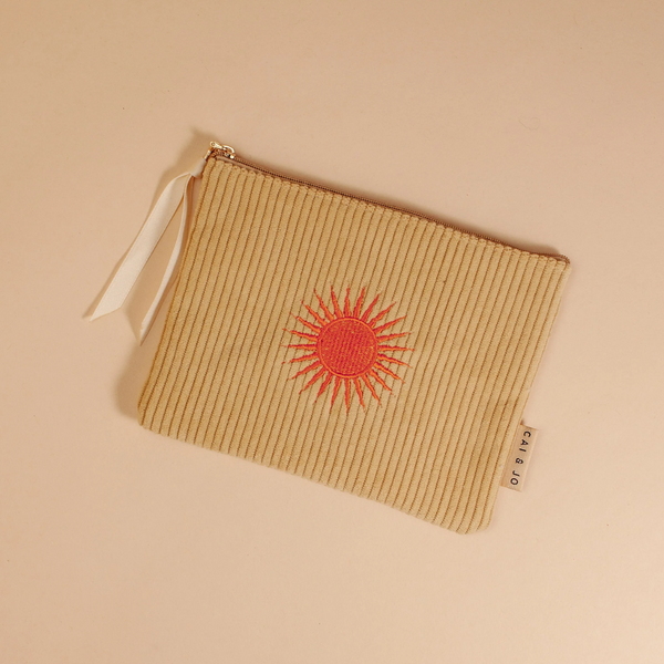 Corduroy Sunshine Pouch | Pale Ochre