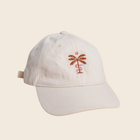 Palm Tree Embroidered Cap | Off White