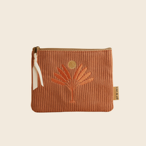 Corduroy Palm Tree Pouch | Dusty Pink