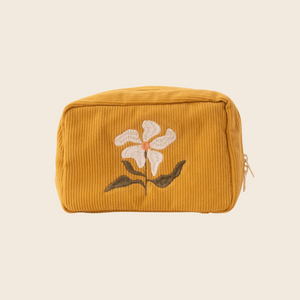 Corduroy Desert Flower Toiletry Bag | Yellow