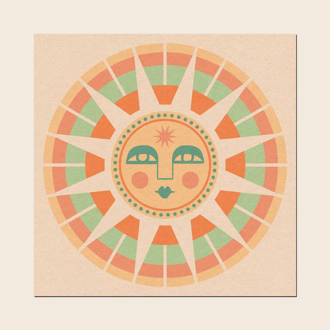 Sun Face Print