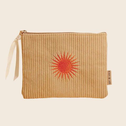 Corduroy Sunshine Pouch | Pale Ochre