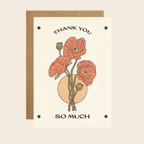 Thank You So Much Poppies Card