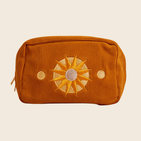 Corduroy Sunshine Toiletry Bag | Burnt Orange