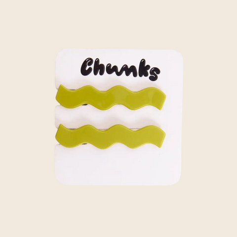 Allie Wiggle Hair Clips | Chartreuse Green