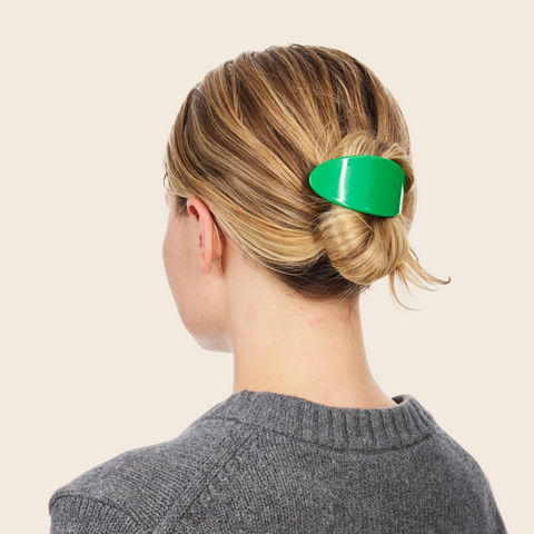 Large Oval Barrette Hair Clip | Kelly Green