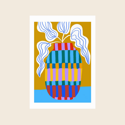 Striped Pot Print | 30 x 40cm