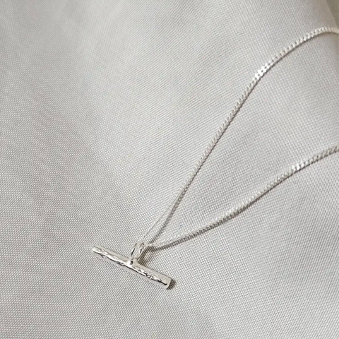 Round Bar Necklace | Recycled Silver