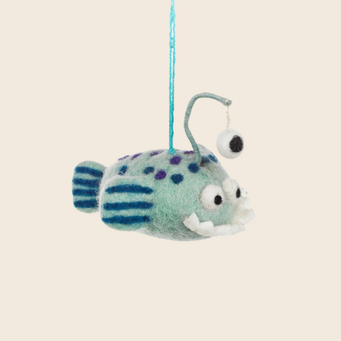 Handmade Needle Felted Angler Fish Decoration