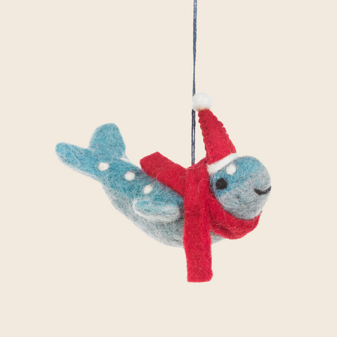 Handmade Needle Felted Humpback Whale Decoration