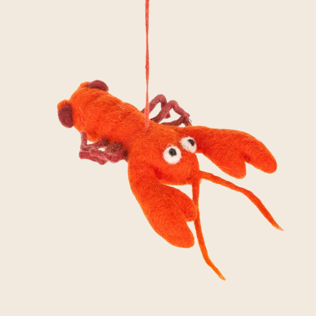 Handmade Needle Felted Lobster Decoration