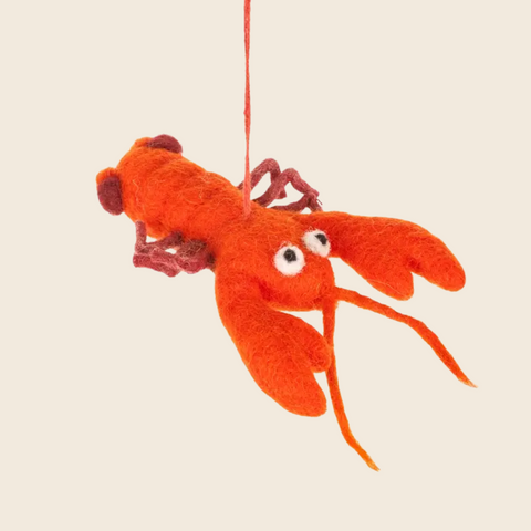 Handmade Needle Felted Lobster Decoration
