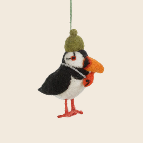 Handmade Needle Felted Puffin Decoration