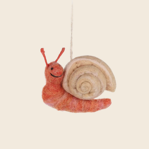 Handmade Needle Felted Snail Decoration