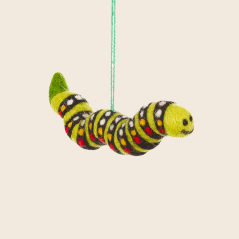 Handmade Needle Felted Carl The Caterpillar Decoration