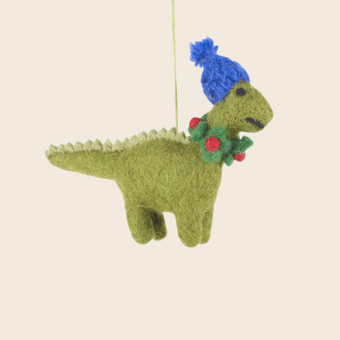 Handmade Felted Cosy Dinosaur Decoration