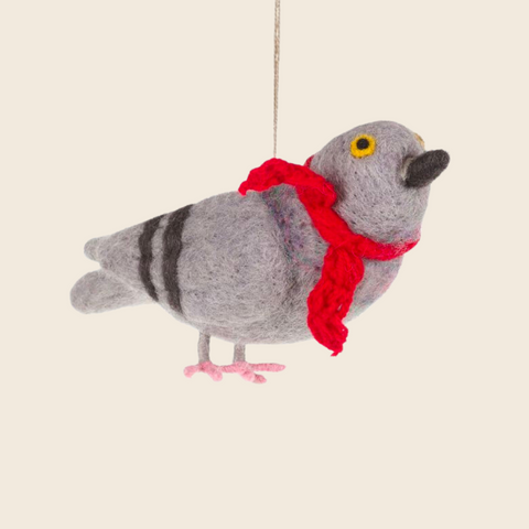 Handmade Needle Felted Pigeon Decoration