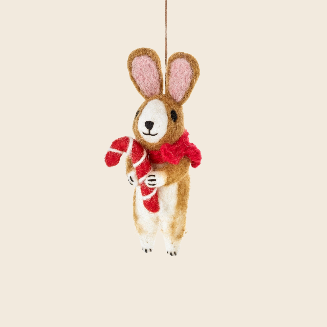 Handmade Felted Rabbit Decoration