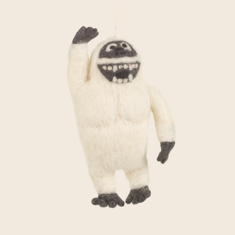 Handmade Needle Felted Yeti Decoration