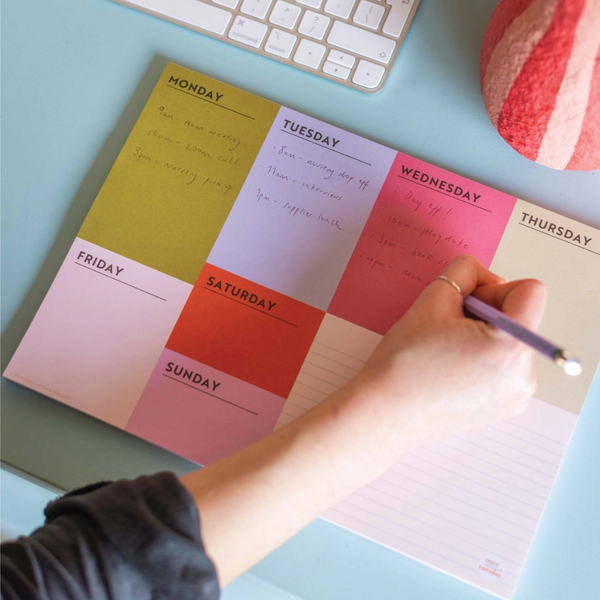 Colourblock Weekly Planner Pad
