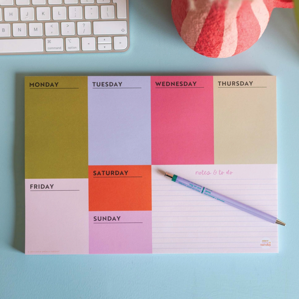 Colourblock Weekly Planner Pad